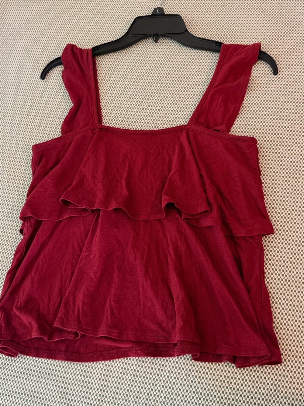J.‎ Crew Ruffled Sleeveless Camisole Deep Berry/ Burgundy #113